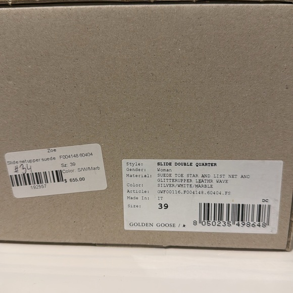 Golden Goose Slide Double Quarter Silver / White / Marble - Picture 2 of 11